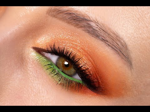 Видео: Оранжевое настроение. Яркий и весенний макияж | Уроки Макияжа | Макияж 34