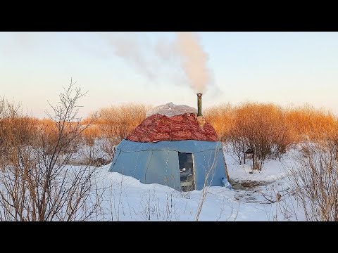 Видео: Один в Юрте вдали от цивилизации.Еда на печи,рыбалка,природа.