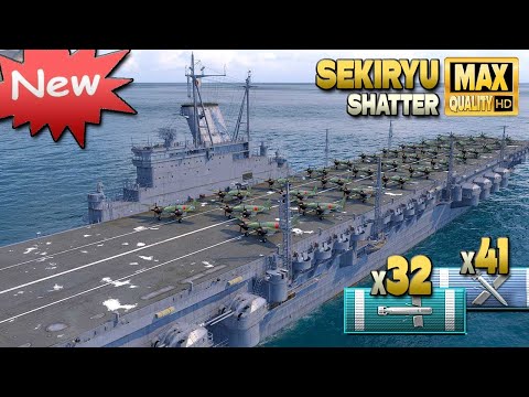 Видео: Новый супер авианосец Sekiryu на карте Shatter - World of Warships