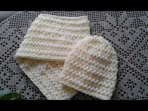 Видео: Вязание на вилке. Шапочка. Часть 6 // Women's hats knitting // Сrochet scarf