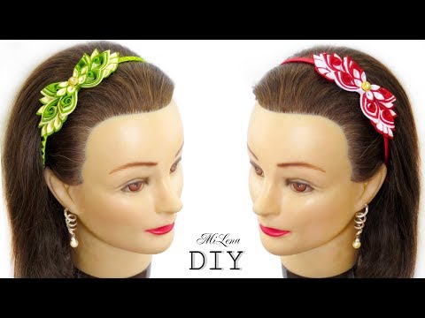 Видео: ОБОДОК-БАНТИК, МК / DIY Kanzashi Bow Headband