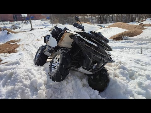 Видео: Stels Guepard 650, CFmoto x8 и x5 h.o, зима, ручей, холмы, драг рейсинг