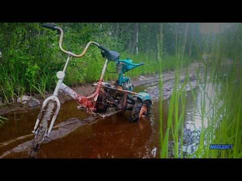 Видео: ПОКАТУШКИ НА САМОДЕЛЬНОМ ТРАЙКЕ С ДВИГАТЕЛЕМ ОТ БЕНЗОПИЛЫ ДРУЖБА 2