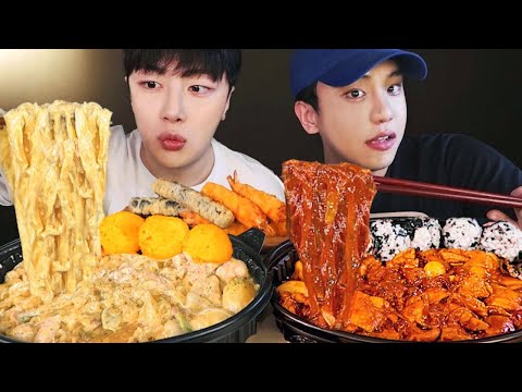 Видео: Трюфельный крем и самая острая тушеная курица в Корее Мукбанг с моим другом (+ Vlog 💜)