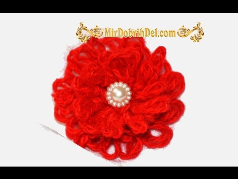 Видео: Цветы из ниток. Плетение цветов. Цветок как на ткацком станке