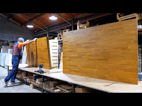 Видео: Завод по массовому производству деревянной мебели. Процесс производства деревянной кровати.