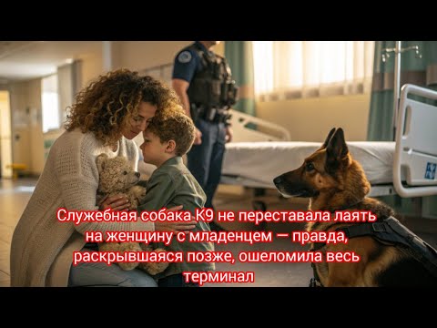 Видео: K9 не переставала лаять на женщину с младенцем — правда, раскрывшаяся позже, ошеломила весь терминал