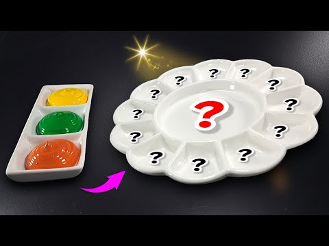 Видео: Как создать 16 новых цветов, используя оранжевый, зеленый и желтый | Удовлетворяющее смешивание цве