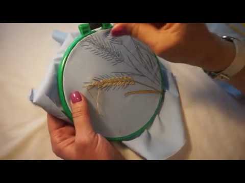 Видео: Embroidery lessons.Уроки вышивки .Петельковый шов и толстый стебельчатый шов колоски-первая часть