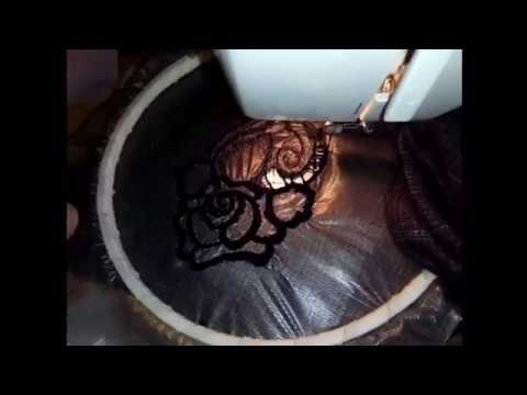 Видео: Машинная вышивка - обычная швейная машинка. Ришелье - мастер класс. Richelieu. Embroidery