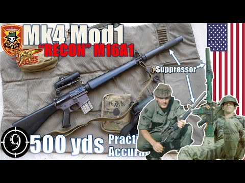 Видео: «LRRP Recon» M16A1 [Mk4Mod0] времён Вьетнама на дистанции 500 ярдов: практическая точность