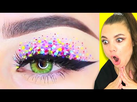 Видео: ШОКИРУЮЩИЕ ЛАЙФХАКИ ДЛЯ КРАСОТЫ ГЛАЗ! Реакция на КРАСИВЫЙ макияж глаз