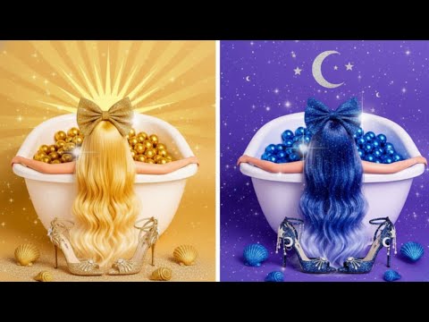 Видео: ✨ Полный Glow-Up 🎨 От Солнца ☀️ к Луне 🌙: Образ День VS Ночь 🔥