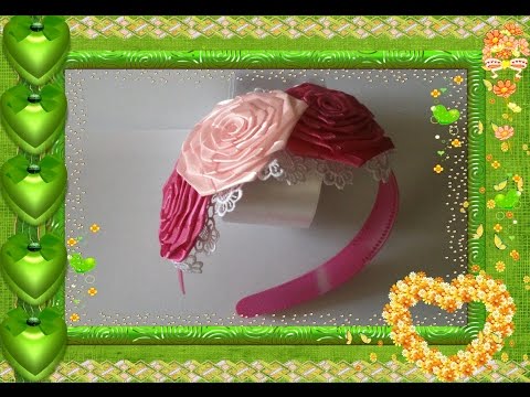 Видео: МК ободок с плоской розой