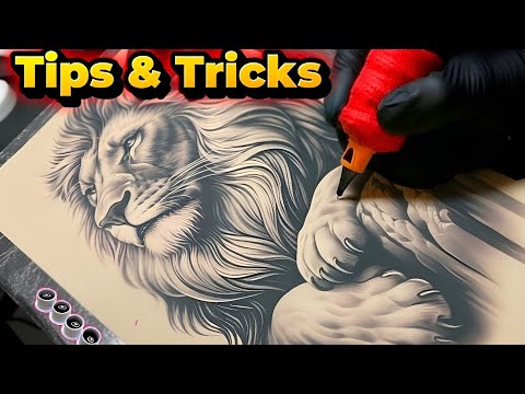 Видео: Советы и рекомендации по реалистичной татуировке льва | Урок по технике штриховки