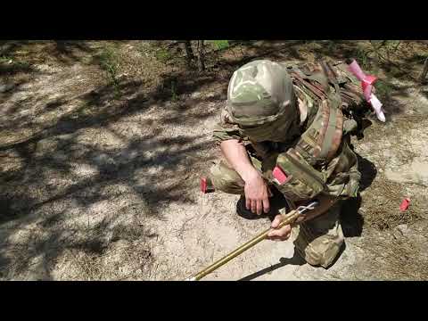 Видео: Проходження мінно-вибухових загороджень, відмітка центральної осьової лінії для їх проходження.