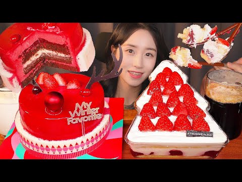 Видео: УЖЕ РОЖДЕСТВЕНСКИЙ ДЕСЕРТ🎄 КЛУБНИЧНЫЙ ТОРТ СО ВЗБИТЫМИ СЛИВКАМИ АСМР МУКБАНГ ДЕСЕРТ Mukbang