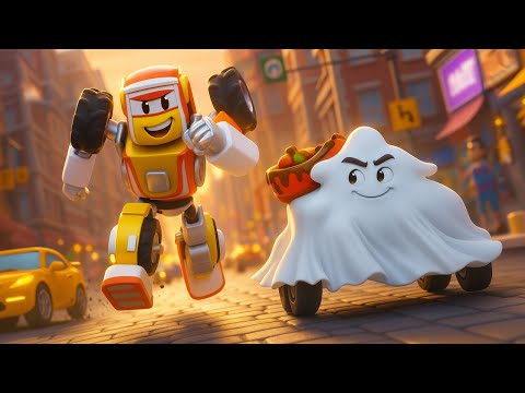 Видео: 😱 Призрак забрал торт! 🎂 Робофьюз против призрака! 👻 Мультфильмы про машины для детей