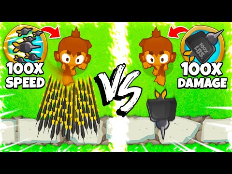 Видео: 100x урона против 100x скорости атаки в BTD 6