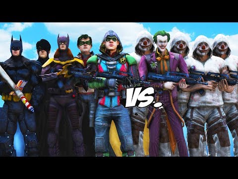 Видео: Команда Бэтмен против команды Джокер