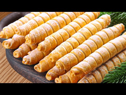 Видео: САХАРНЫЕ ТРУБОЧКИ! Никто не догадается, как вы их сделали! Лучший рецепт печенья к чаю!