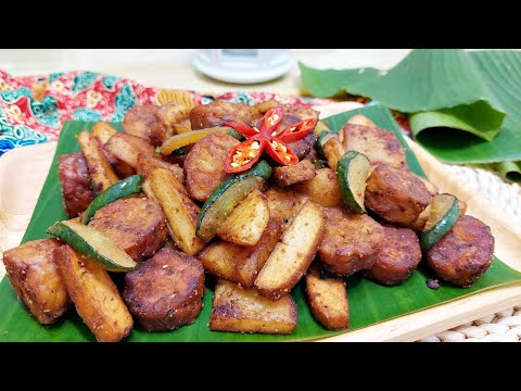 Видео: Вегетарианские домашние посуда, жареные жареные Tempeh│vegan Recipe