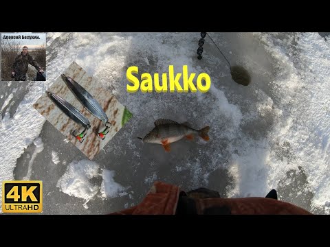 Видео: Зимняя блесна Саукко. Ловля плотвы и окуня на блесну.