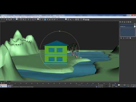 Видео: 3Ds Max-Создание ландшафта, гор, реки, озера и дома за 20 минут