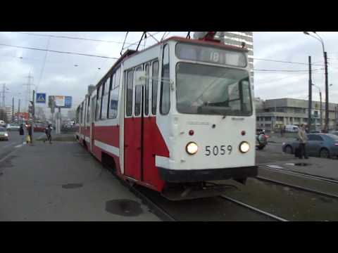 Видео: Трамвай Санкт-Петербурга 177: ЛВС-86К б.5059 по №18 из парка (03.11.11)