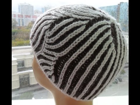 Видео: Женская шапка" Бриошь" для начинающих ( knitting cap brioche) (Шапка #16)