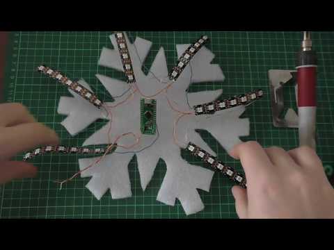 Видео: Снежинка к новому году на arduino и ws2812