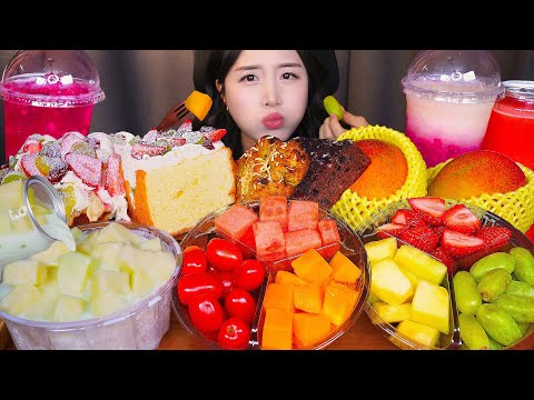 Видео: Десерт, наполненный соком🥭 Мороженое с дыней & Куки АСМР Мукбангㅣманго КлубникаㅣMukbang