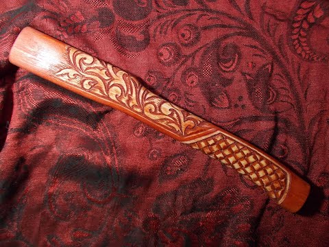 Видео: Топорище резное,плетёнка с узорами.Резьба по дереву.The ax handle is carved, braided with patterns.