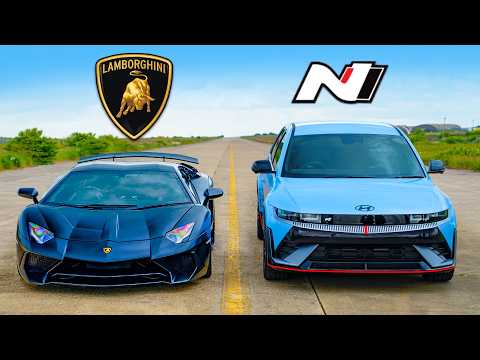 Видео: Кто победит в заезде: Lamborghini Aventador SV или Hyundai IONIQ 5 N?