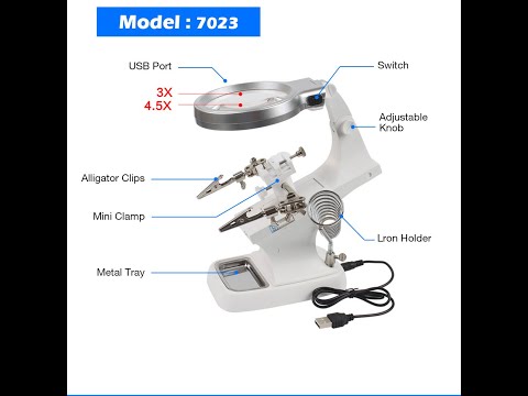 Видео: Обзор подставки "третья рука" для пайки. Модель 7023