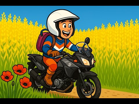 Видео: Поля рапса и Suzuki V-Strom 650