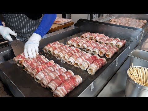 Видео: ролл с сыром и беконом кимчи - корейская уличная еда