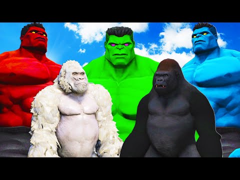 Видео: команда халк против команды кинг конг - эпическая битва