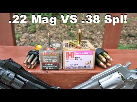 Видео: Нужна низкая отдача? .22 Mag или .38 Special? Баллистический тест Hornady Critical Defense