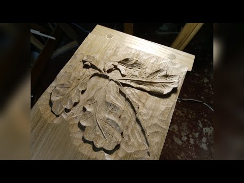Видео: Резьба по дубу "Ожившие листья"/ Oak carving