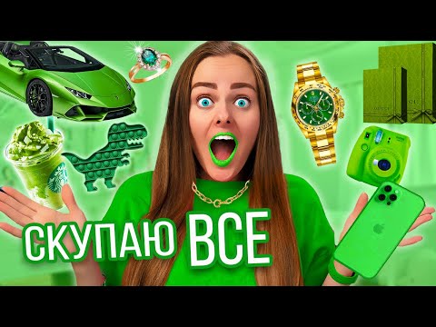 Видео: СКУПАЮ ВСЕ ЗЕЛЕНЕГО ЦВЕТА ЧЕЛЛЕНДЖ! МОЙ бюджет не ограничен! 24 часа одного цвета!