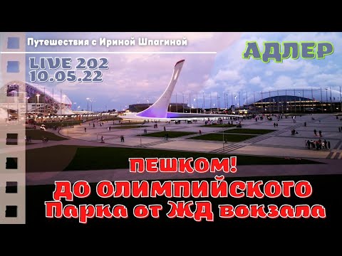 Видео: От ЖД Адлера до Олимпийского парка дошла пешком. Шоу фонтанов ⛲ LIVE 202