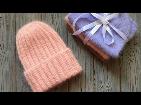 Видео: СВЯЗАТЬ ПРОЩЕ ПРОСТОГО! ШАПКА ИЗ ПУХА НОРКИ СПИЦАМИ. KNITTED HAT