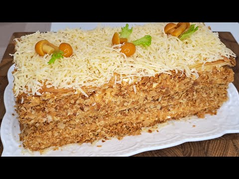 Видео: СОЛЕНЫЙ НАПОЛЕОН - ЗАКУСКА НА НОВОГОДНИЙ СТОЛ / NAPOLEON APPETIZER FOR THE NEW YEAR'S TABLE