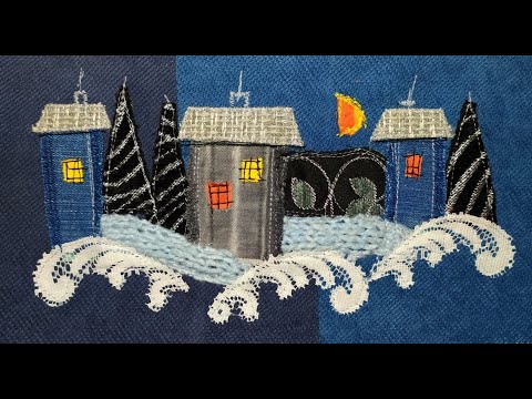 Видео: почти ИЗ НИЧЕГО сшита милая ЗИМНЯЯ картинка