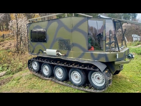 Видео: Самодельный гусеничный плавающий вездеход для охоты и рыбалки.