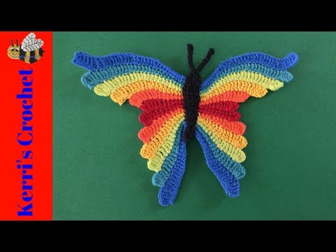 Видео: Вязание крючком бабочка учебник