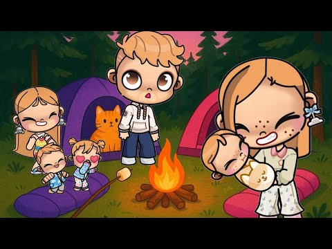 Видео: 🌲🏕НОЧУЕМ В ЛЕСУ🏕🌲/Нашли котика😺!?/Камилла пугает малых👀!/Avatar world 🌎 
