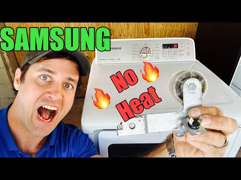 Видео: Почему эта сушильная машина Samsung не греет? | Неисправный термостат и шкив | DV456EWHDWR/AA