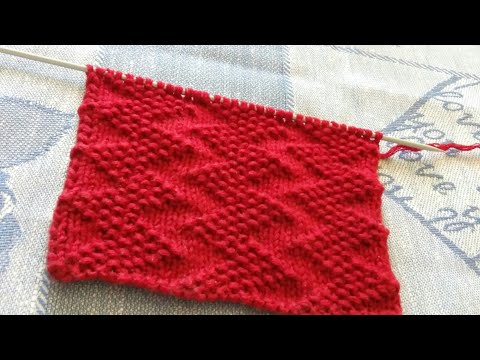 Видео: "Жемчужный зигзаг" спицами.